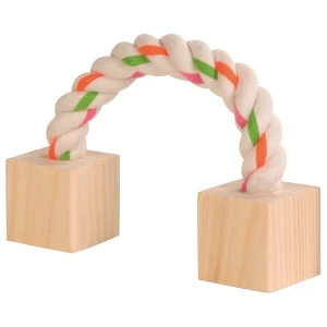 Trixie Gnagarleksak rep m 2 träklossar 20 cm